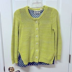 Lime Green Anthropologie Cardigan